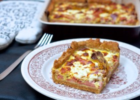 Tart s mortadelom i cvjetovima tikvica