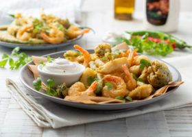 Surf & Turf & povrće u tempuri